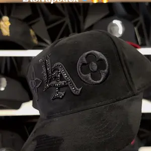 SnapBack Hats for Unisex - Red and Black Colorblock Design with LALogo