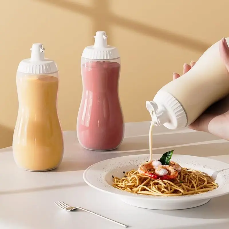 3pc Squeeze Sauce Bottle Set, Salad Tomato Paste Dispenser, Kitchen Food Grade Plastic Condiment Bottles, Soy Sauce Honey Flavoring Jars