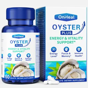 OnHeal Oyster Plus - Premium Oyster Supplement with 100% Natural Extract, 500mg, 60 Tablets, Boosts Immunity & Energy, Zinc & Minerals Rich Healthcare Vitamin Dietary
