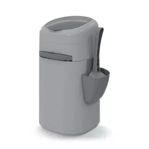 Litter Genie Design Pail Cat Waste Container System - 4pc Grey Odor Control with Scoop for Easy Maintenance