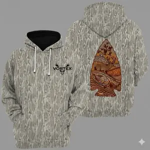 Arrowhead Wildlife Outdoor Shirt – Deer Fish Mountain Graphic T-Shirt Sweatshirt Hoodie, Nature-Inspired Hunting Adventure Apparel