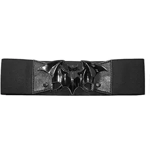 Black Bat Elastic Waist Belt - Gothic Horror Accessory - Bat Buckle