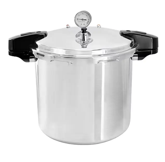 MegaChef 24 Quart Aluminum Stovetop Pressure Cooker Heavy Duty Pressure Canner Large Capacity Pressure Pot for Canning Cooking Steaming Soups Seafood Meat Vegetables Durable Aluminum Cookware with Secure Locking Lid Kitchen Essential