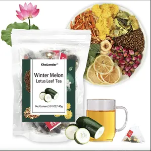 ChaLendar Winter Melon Lotus Leaf Tea 20 Bags 140g Natural Vegan Beverage with Wax Gourd Lotus Leaf Blend for Daily Health Routine