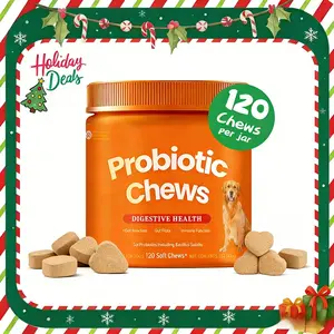 Probiotic chewable tablets, anti-allergy and immunity-boosting soft chewable tablets for dogs, protecting your dog's gut and immune health.