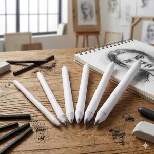 Professional Anti-Break Sketch Blending Pencil Set, Portable Anti-Slip Grip Art Tools, Blending Stumps for Artists, Multi-Use Smudge Proof Drawing Sticks, Sketching Brush Kit for Drawing Journal and Fine Arts Supplies.