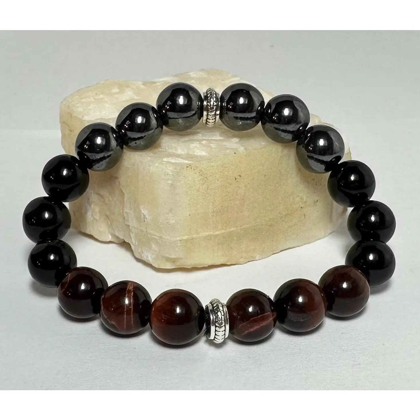 Children's Bully Barrier Bracelet - Hematite - Red Tigers Eye - Obsidian - Protection - Confidence