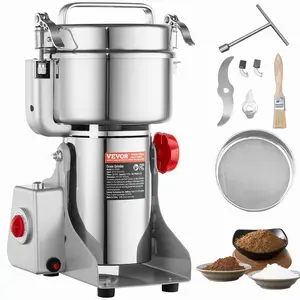 VEVOR 1000g Stainless Steel Multifunction Grain Mills, 3000W High-Speed Swing-Type Commercial Electric Pulverizer Powder Machine for Dry Grains, Spices, Coffee (Father's Day Gift)