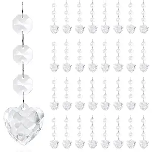 Heart Ornaments, 30 count  Hanging  Decorations for Christmas Tree, Valentine Day, Wedding, Chandelier