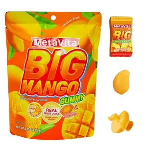 MetaVita Peelable Mango/ Peach Gummies 5oz (141g large bag) – Extra Large Chewy Pieces, Rich Mango/ Peach Flavor, Individually Wrapped for Freshness – Fun Novelty Candy for Kids & Adults, Party Treats & Gifts