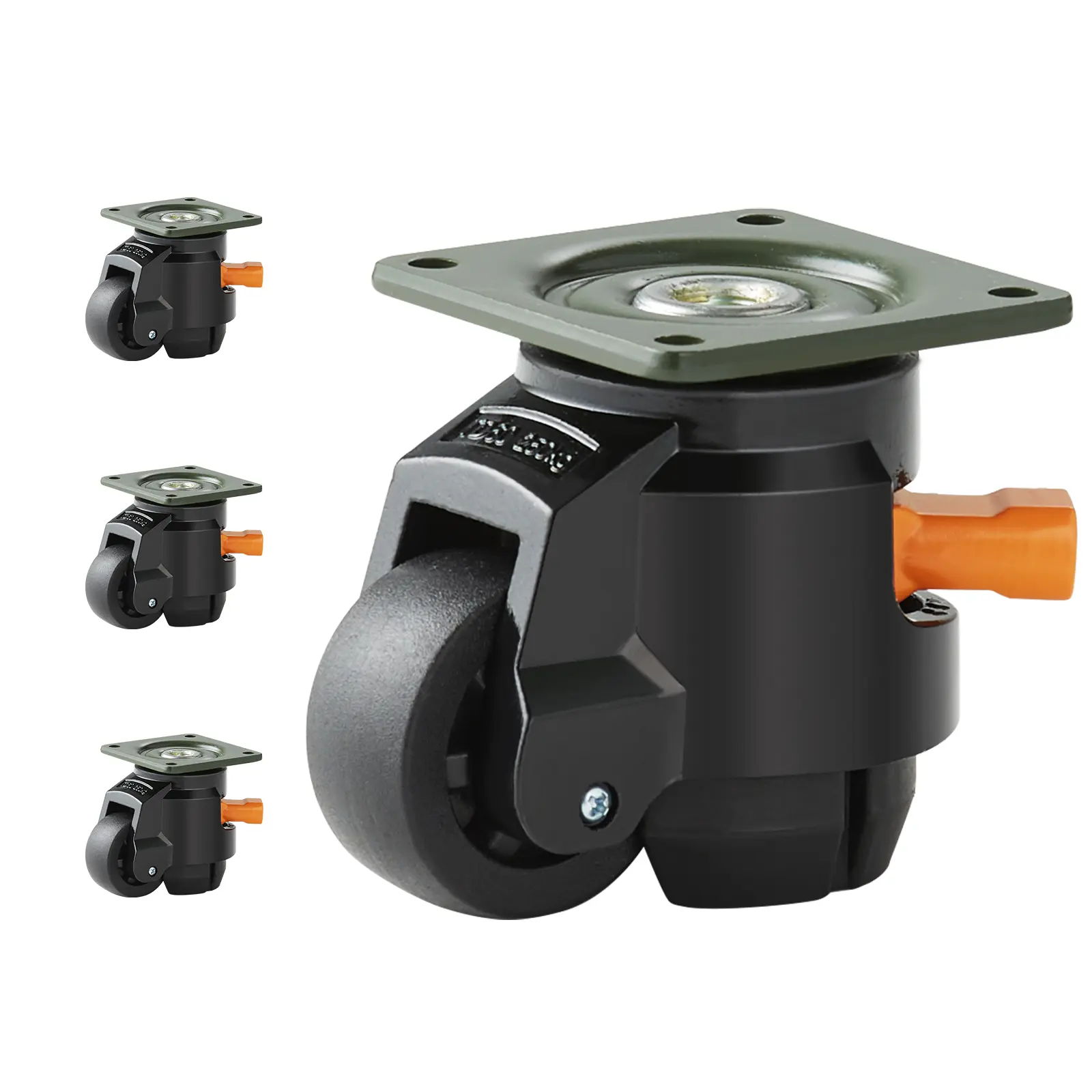 【Summerfinds】VEVOR Leveling Casters 4-Pack Heavy Duty 360° Swivel Caster Wheels Hold up to 1100 lbs Load2 inches Caster DiameterAdjustable Casters with Upgraded Handle Design and Feet for Workbench & Machine
