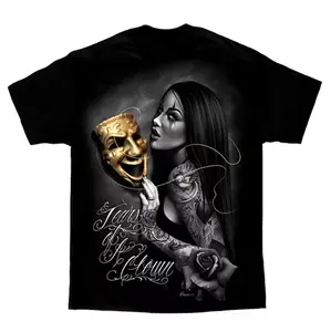 DGA David Gonzales Tears of A Clown Chicano Lowrider Tattoo Art T Shirt Cotton Material Perfect for Summer Daily Wear & Casual Outfits