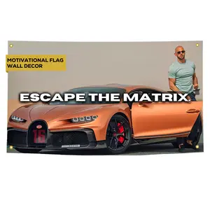 Gold Trident Andrew Tate Escape The Matrix Motivational Flag