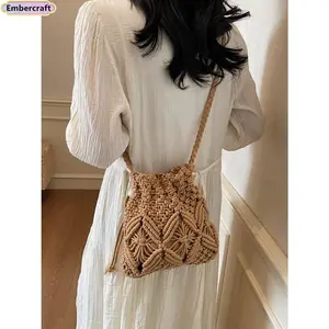 Women's Woven Lightweight Crossbody Bag – Small Boho Crochet Messenger Purse for Summer Travel, Beach, Vacation & Everyday Use, Casual Stylish Shoulder Bag, Durable Compact Fashion Accessory