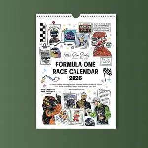 2026 F1 Racing Calendar Planner, Ultimate Fan Race Preparation Wall Decor, Original Illustrations, Track Info, Driver Birthdays, Fun Facts