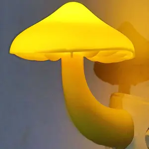 4Pcs Sensor LED Night Lights for Adults Kids NightLight Cute Mushroom Night Light Plug in Wall Lamps for Bedroom, Bathroom,Toilet, Stairs, Kitchen, Hallway Corridor Warm Yellow