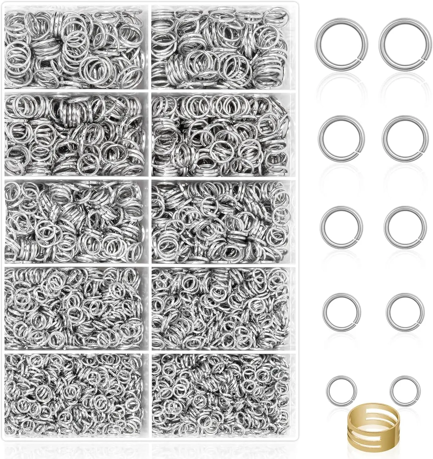4600 count  Jump Rings with Jump Rings Open/Close Tools for  Making and Necklace Repair (Assorted Sizes)