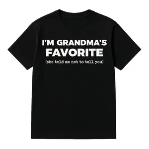Fun cotton T-shirt, perfect for grandma's favorite grandchildren, I am grandma's favorite T-shirt, a golf gift, unisex, suitable for summer wear.
