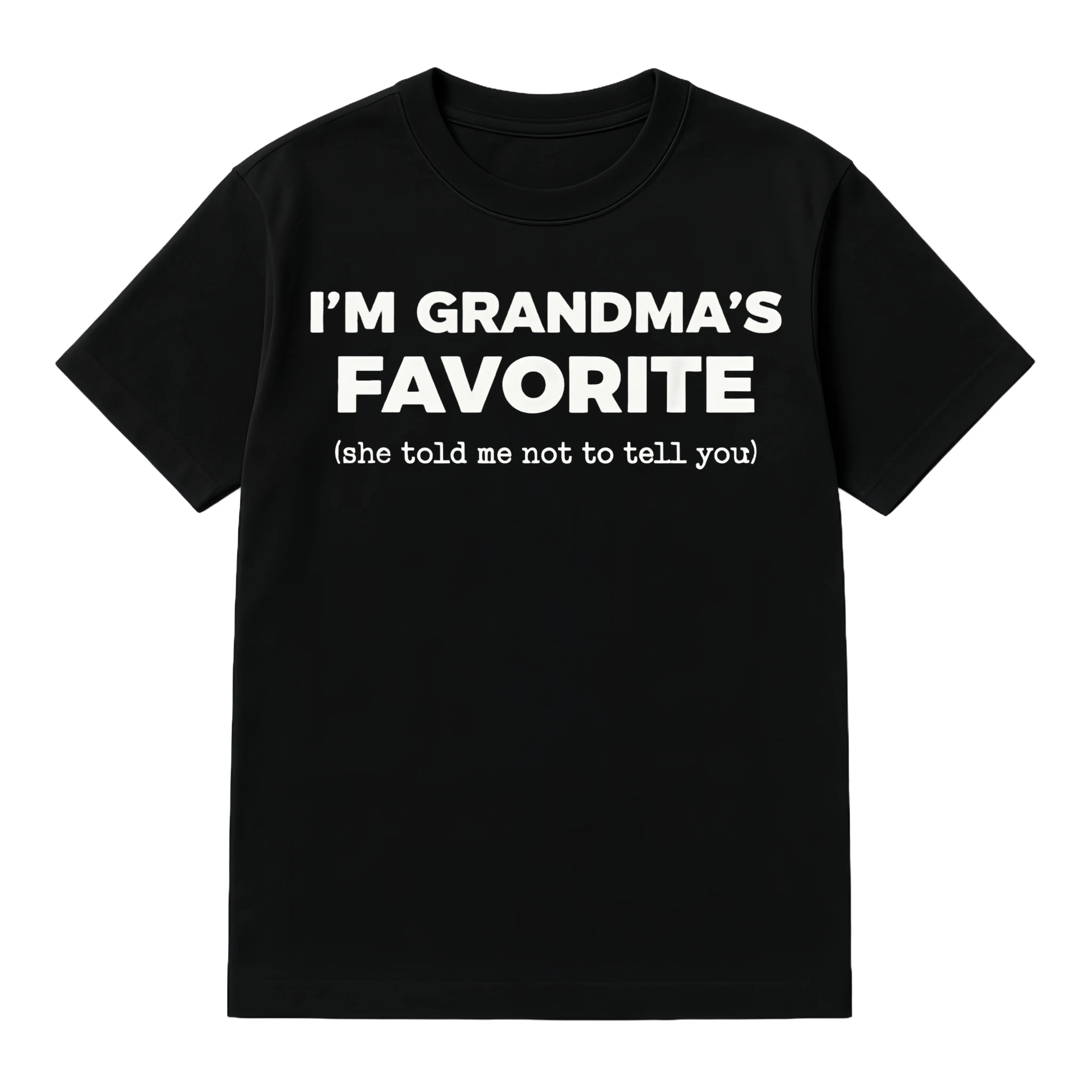 Menswear Funny 'I'm Mom's Favorite' Graphic T-Shirt, Cotton Shortsleeve Street Casual Top for Chinese New Year, Valentines Day, Childrens Day, Classic Crew, Soft Cotton, Golf, Round Neck, Grandma Joke, Full Print, Golf Friendly, Humorous Text, Streetwear,