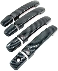 Signature Carbon Fiber Print 2-Smart Entries Side Door Handle Covers OverlaysCompatible with 0007-2012 Nissan Altima Sentra Frontier Maxima Quest