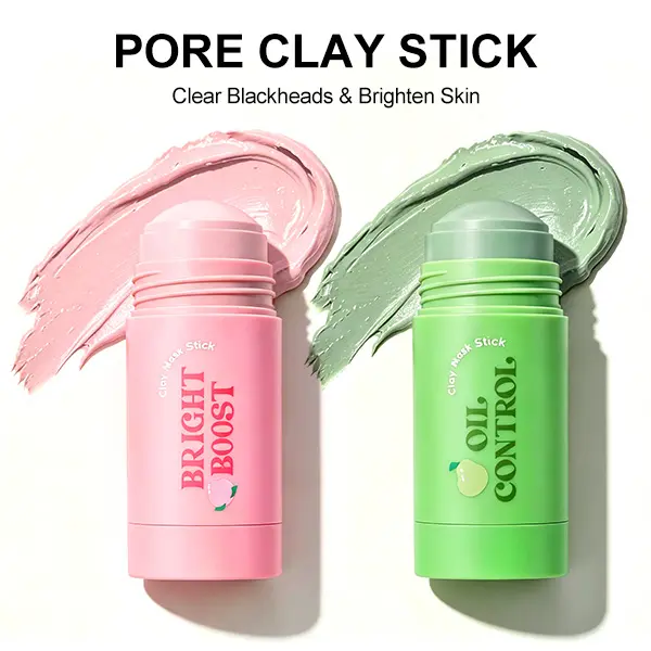 BEDOOK Clay Mask Stick, 2-Piece Set 2 x 20g | Dual T-Zone & U-Zone Care,  Oil Control, Blackhead Remover, Deep Pore Cleansing, Skin Brightening, Mess-Free Non-Drying Detox Mask for Smooth Skin,Gentle for Sensitive Skin