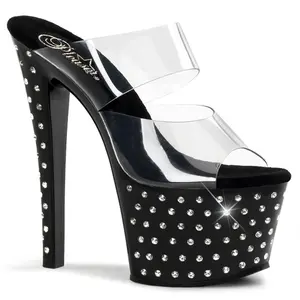 7 Inch Heel STARDUST-702 Clear-Black