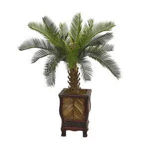 Nearly Natural 3' Cycas Tree in Wood Planter