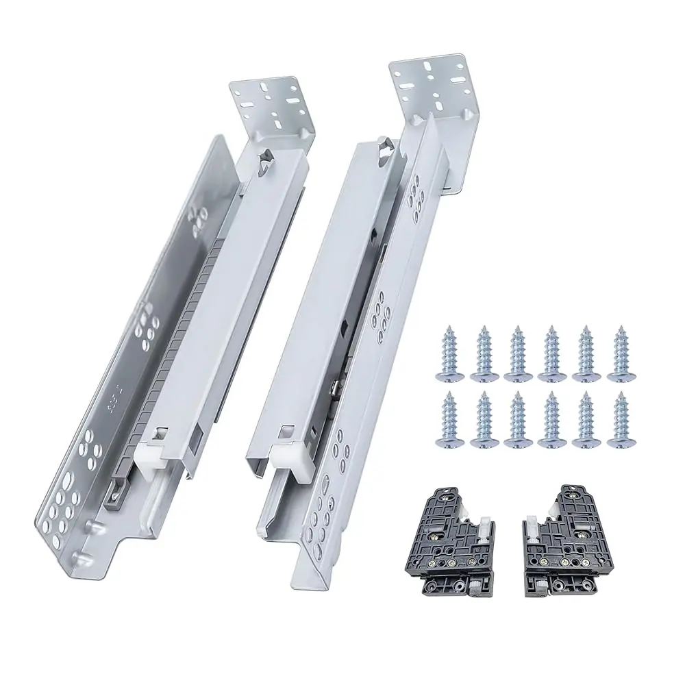 COLLINETS 21-Inch Undermount Steel Sliders - 2 Sliders, Soft-Close, Full Extension, 150 lb Capacity, KCMA Approved, 6-Way Adjustment, Built-In Locking Device