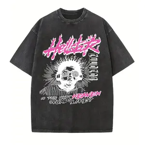 Hellstar Records "Heaven Sounds Like" Washed OversizedTee - Y2K Streetwear