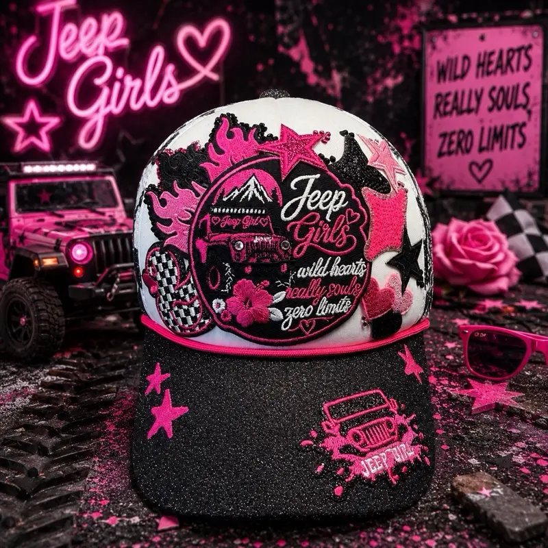 Pink Jeep Trucker Hat
