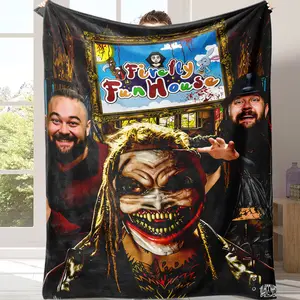 Countdown Sale! The Blanket with Retro Bray Wrestler Wyatt Theme Print Is Soft Comfortable and Durable Perfect for Home and A Gift for Wrestling Fans This is the best gift for couples, children, parents and friends, and it can express deep love.