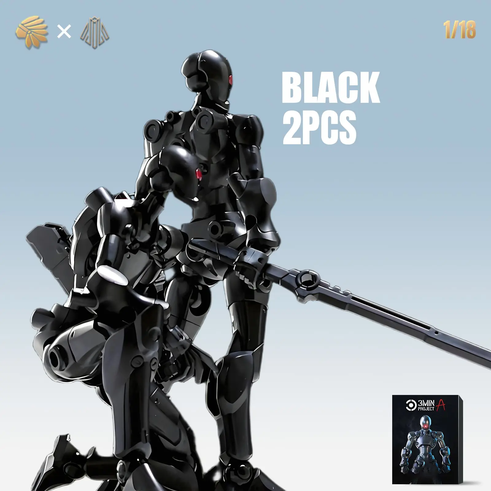 1/18 Scale Mecha Super Flexible Model Kit, 9.6cm Pocket Robot Assembly, DIY Mecha with Metal & Transparent Parts, Model Set