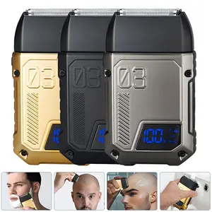 Men's Electric Head Shaver, Foil Shaver for Bald Men, Wet/Dry Men's Hair and Beard Trimmer Grooming Kit, Facial Hair Remover, Cordless Travel Lock For Gift Brush