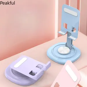 Desktop Mobile Phone Holder Makeup Mirror Design Foldable Storage Lift Adjustable Height Super Stable Universal Phone Stand