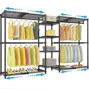 VIPEK X3 Expandable Closet Organizer Rack, Heavy Duty Freestanding Clothes Rack with Adjustable Shelves & Rods, Max Load 1210LBS for Walk-in Closet