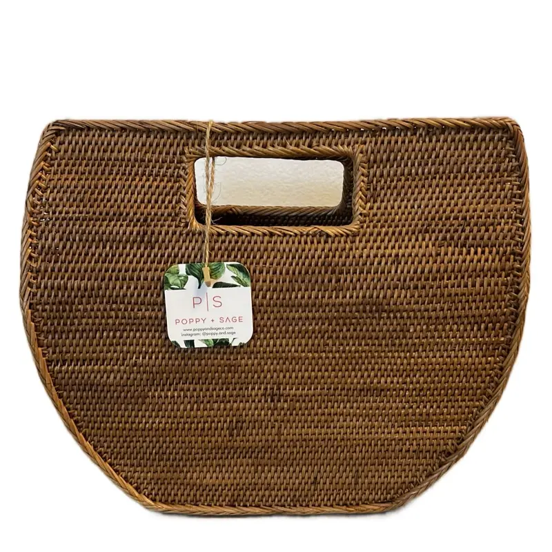 Poppy and Sage Rattan handbag clutch style