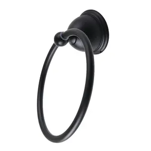 Kingston Brass  6 in. Restoration Towel Ring, Matte Black