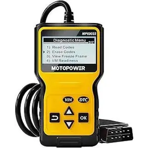 MOTOPOWER MP69033 Car OBD2 Scanner Code Reader Engine Fault Scanner CAN Diagnostic Scan Tool for All OBD II Protocol Cars Since 1996, Yellow