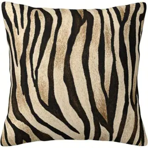 Zebra Print Decorative Throw Pillow, Vintage Animal Pattern Cushion, Suitable For Sofa Bedroom, Fashionable Home Decor Pillow, Easy Maintenance, Durable
