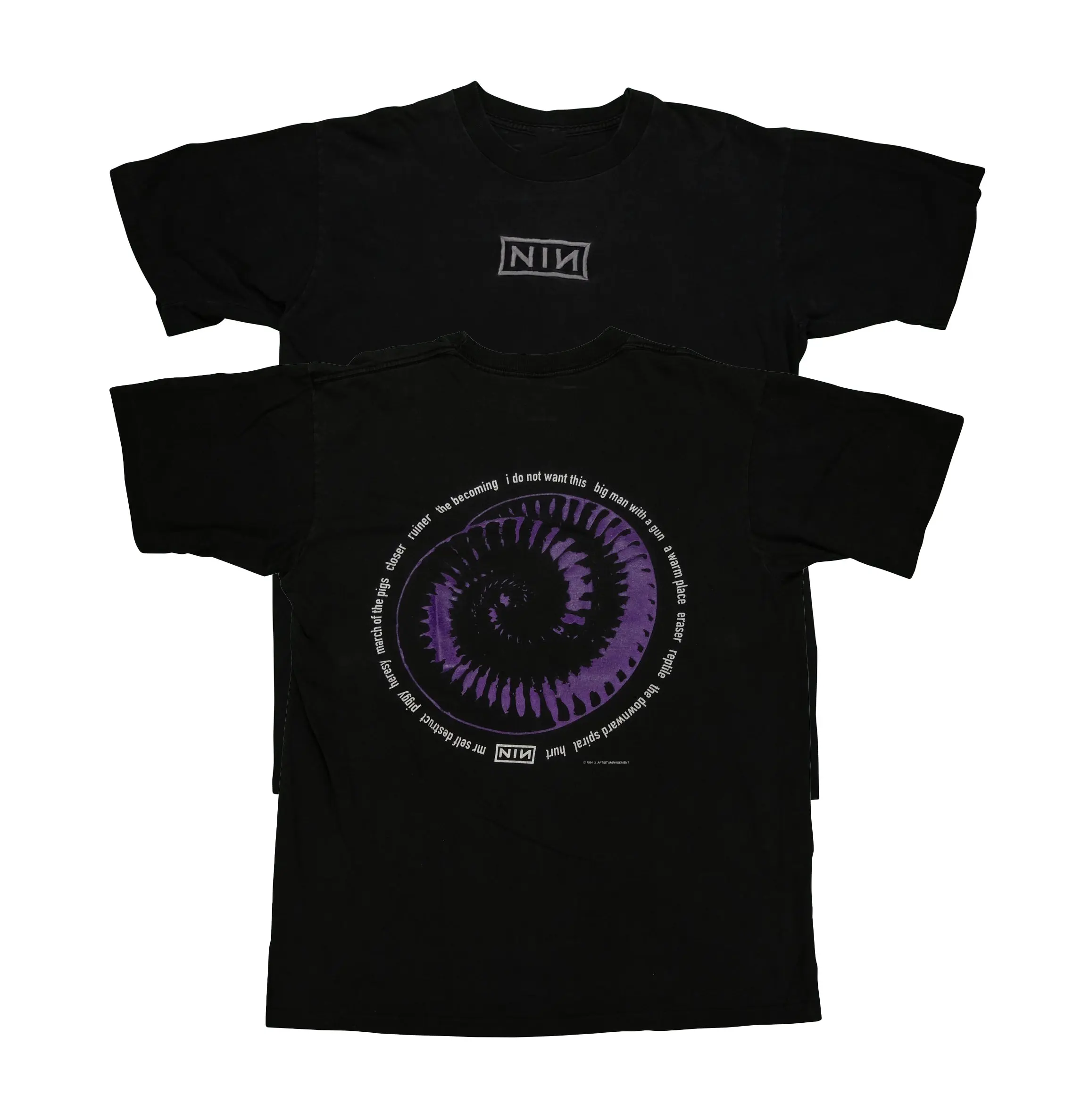 Vintage Nine Inch Nails NIN The Downward Spiral 1994 90s Black T-Shirt