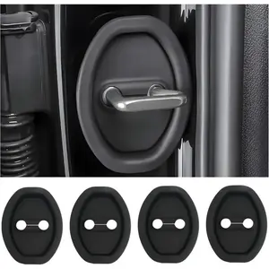 4pcs Silicone Door Latch Protector, Protective Cover, Shock-Absorbing Car Door Lock Guard, Easy Install Vehicle Security Accessory, Car Door Protectors