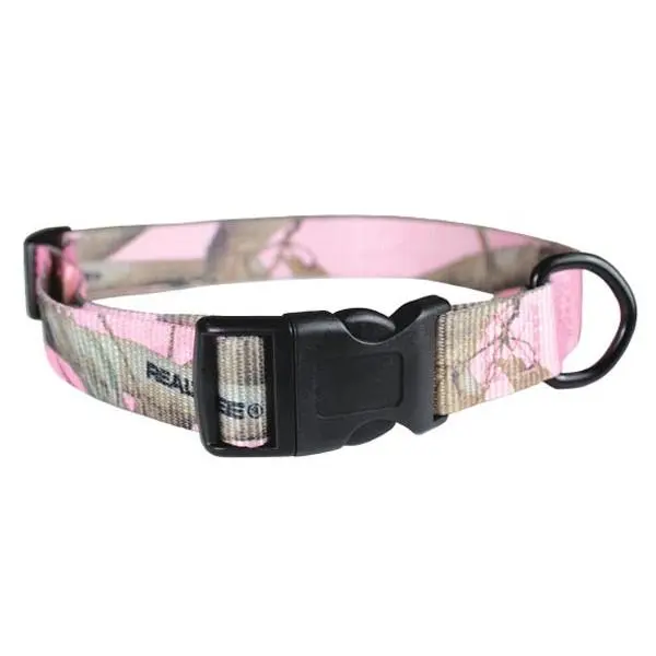 Leather Brothers Adjustable Dog Collar, 1 in. Width, 18-26 in. Size, Pink Camo Print, Comfortable, Secure Fit (Model 100QKNRT-PK)