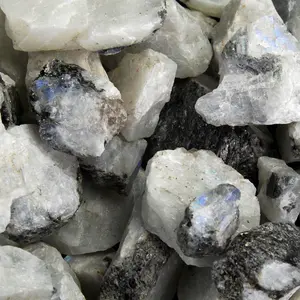 1/4LB Raw Rainbow Moonstone Crystal Pieces, Rough Rainbow Moonstone Crystals
