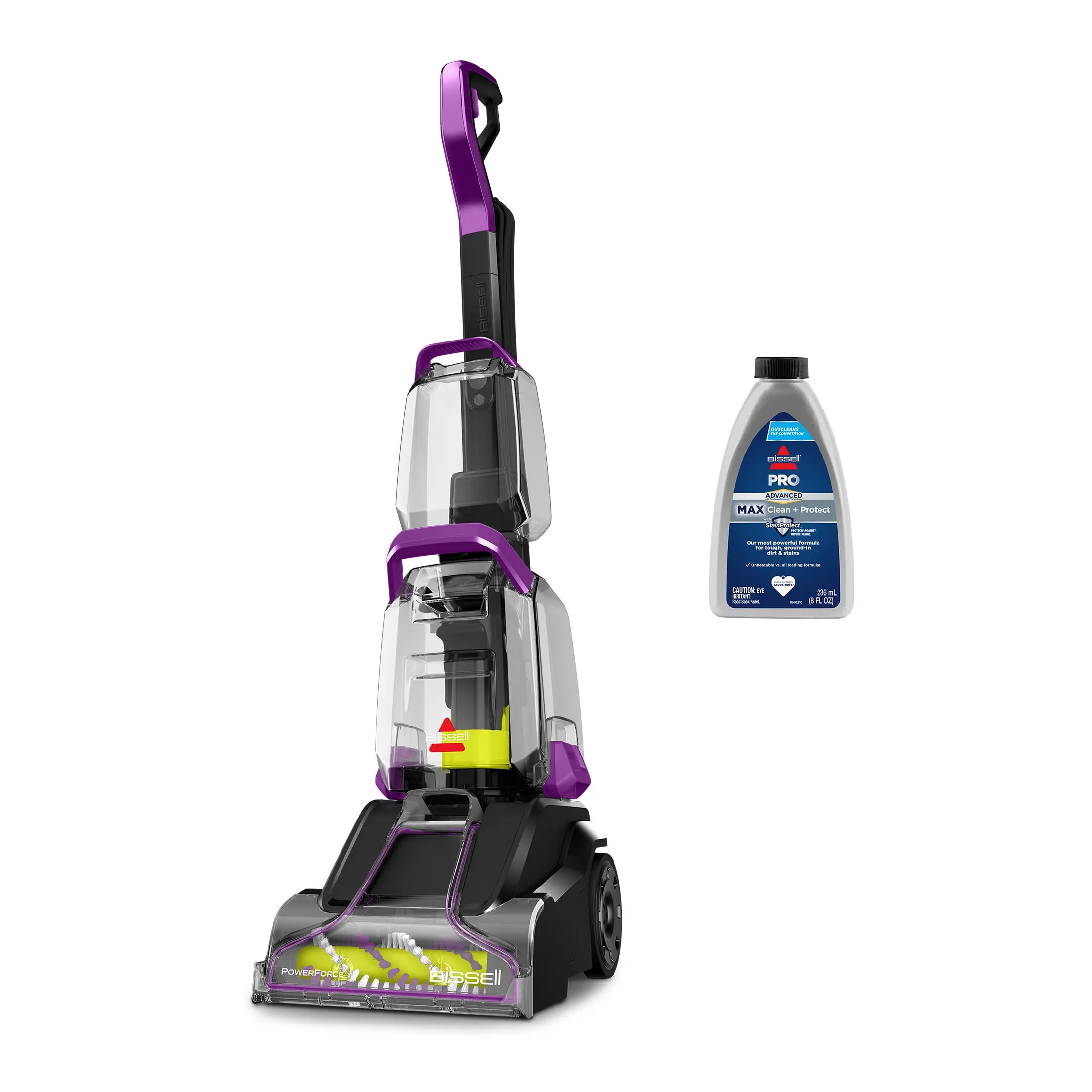 BISSELL PowerForce PowerBrush Upright Deep Cleaner, for Carpet, Compact and Lightweight, Advanced Pro Max Clean + Protect Formula Included, 3938