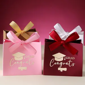20 Mini Graduation Gift Boxes, Hat Congrats Book Pattern, Candy Box Set, Holds Chocolate/candies, DIY Stickers, Class Graduation Souvenirs