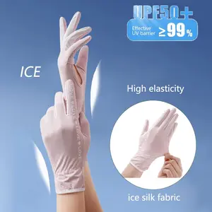 Women UV Sun Protection Gloves, Full Finger Touchscreen, Non-Slip, Breathable, Summer Outdoor Activity Gloves, 1 Pair