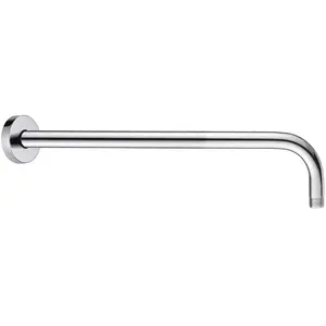 BRIGHT SHOWERS 16 Inch Shower Head Extension Arm with Flange L Shaped Shower Arm Extender, Long Stainless Steel Rainfall Shower Head Pipe Arm