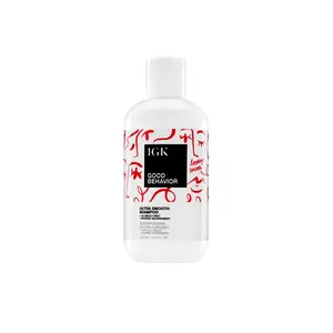 IGK GOOD BEHAVIOR Ultra Smooth Shampoo | Frizz Control + Hydrates + Shine + 5x Smoothing | Intense Nourishment | Vegan + Cruelty Free | 236ml | 8 oz