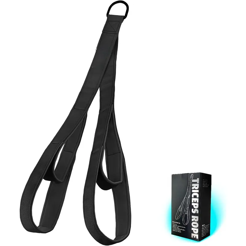 Tricep Rope  Attachment. 28.7 Inch & 22 Inch Two Lengths Built in One Pull Down Rope, Black & Pink