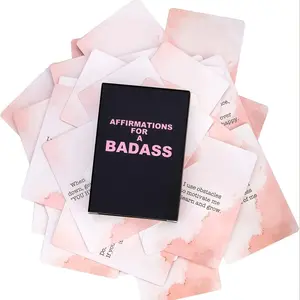 Badass Affirmations Playing Cards - Motivational Card Deck with Bold Quotes & Empowering Messages, Perfect Size to Shuffle, Portable Game Cards for Daily Inspiration & Self-Care Rituals, Fun Gift for Women & Men